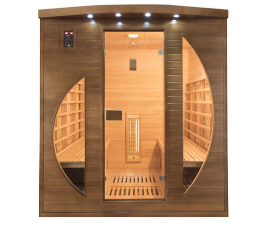 Spectra 4 to 6-person infrared indoor sauna.